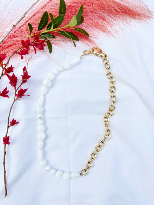 White and Bronze Necklace