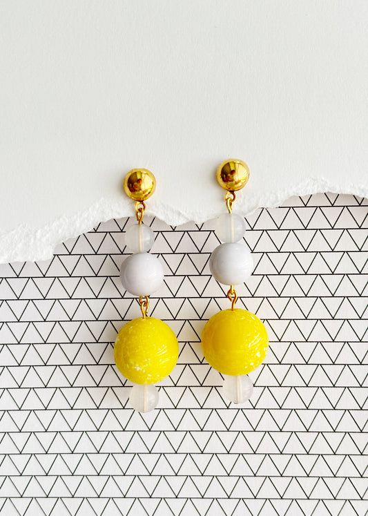 Yellow and Gray Earrings