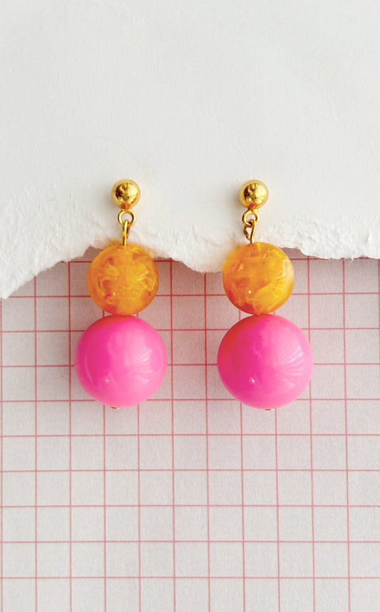 Pink and Orange Earrings