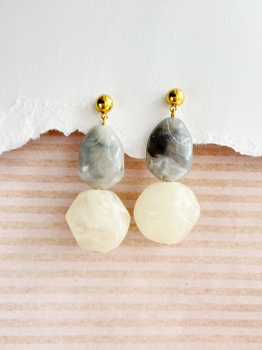 Black and White Marble Earrings