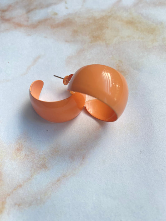 Vintage Orange Hoop Earrings