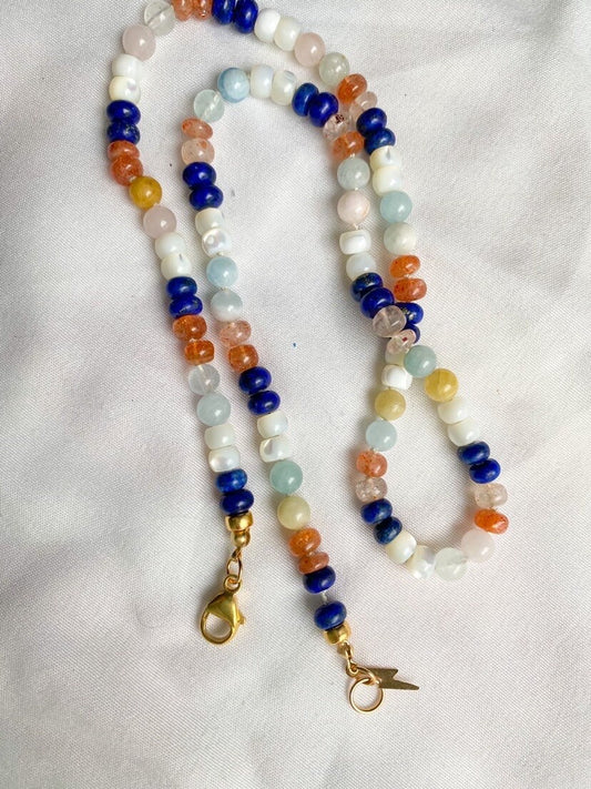 Silk Knotted Gemstone Necklace