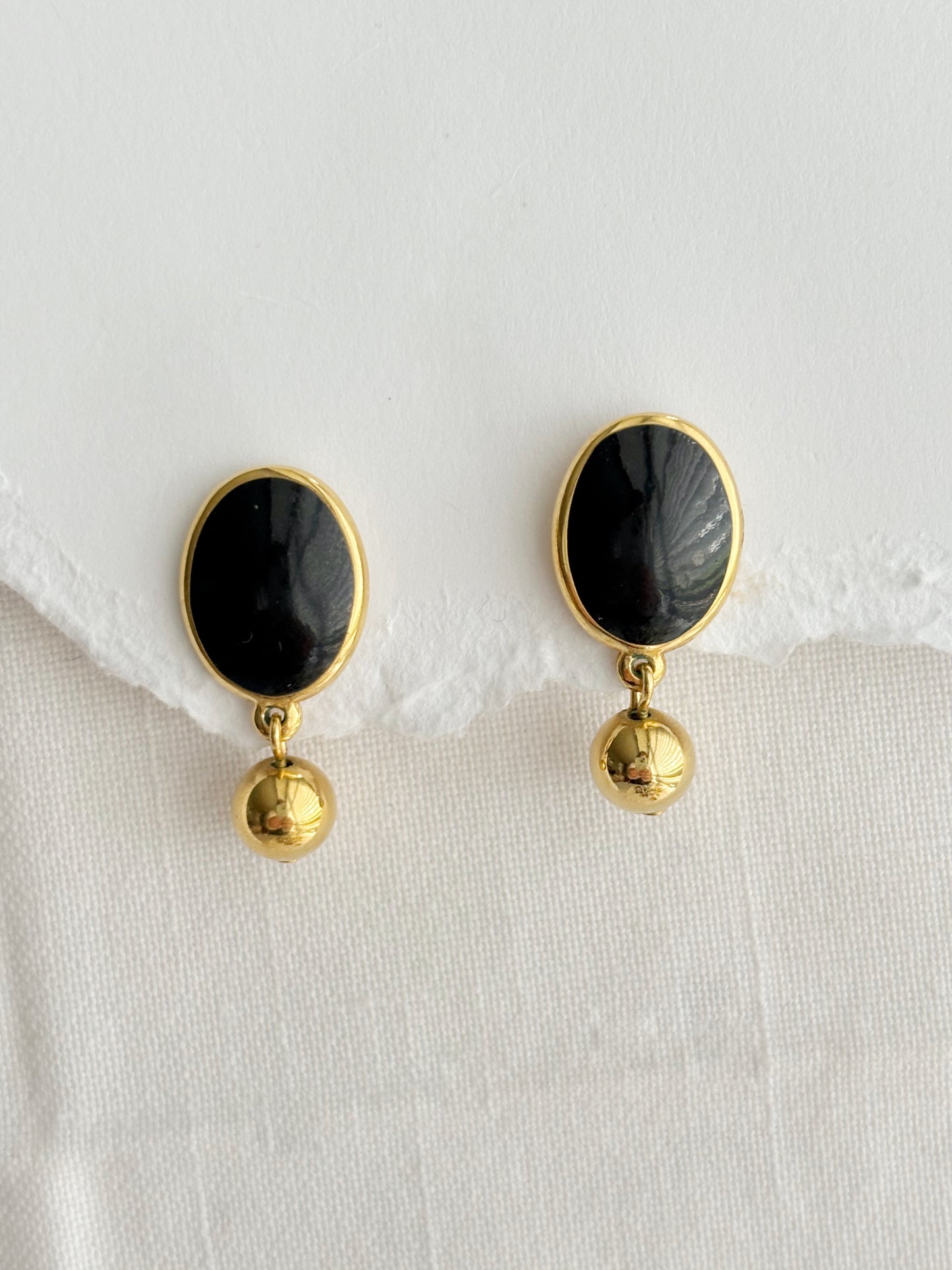 Black Gold Plated Enamel Studs