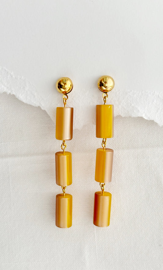 Brown Tube Earrings