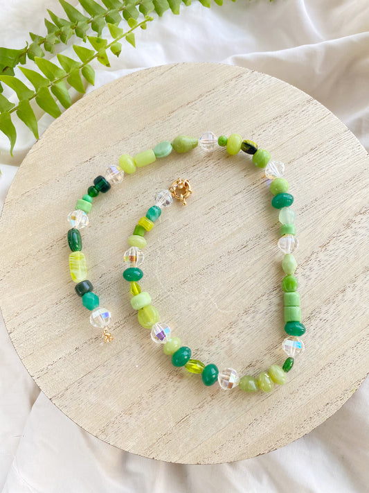 Green Vintage Bead Necklace