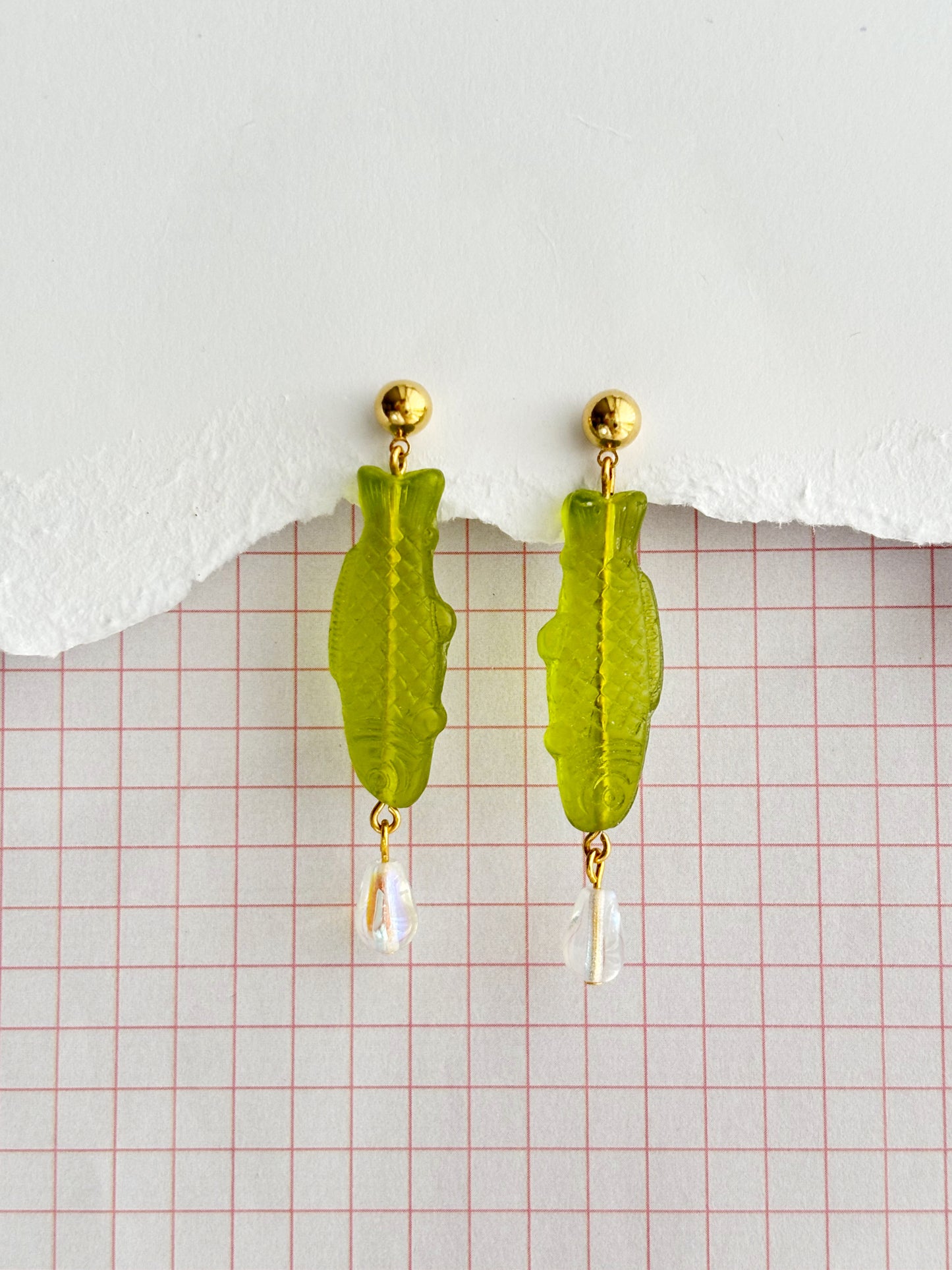 Green Fish Earrings