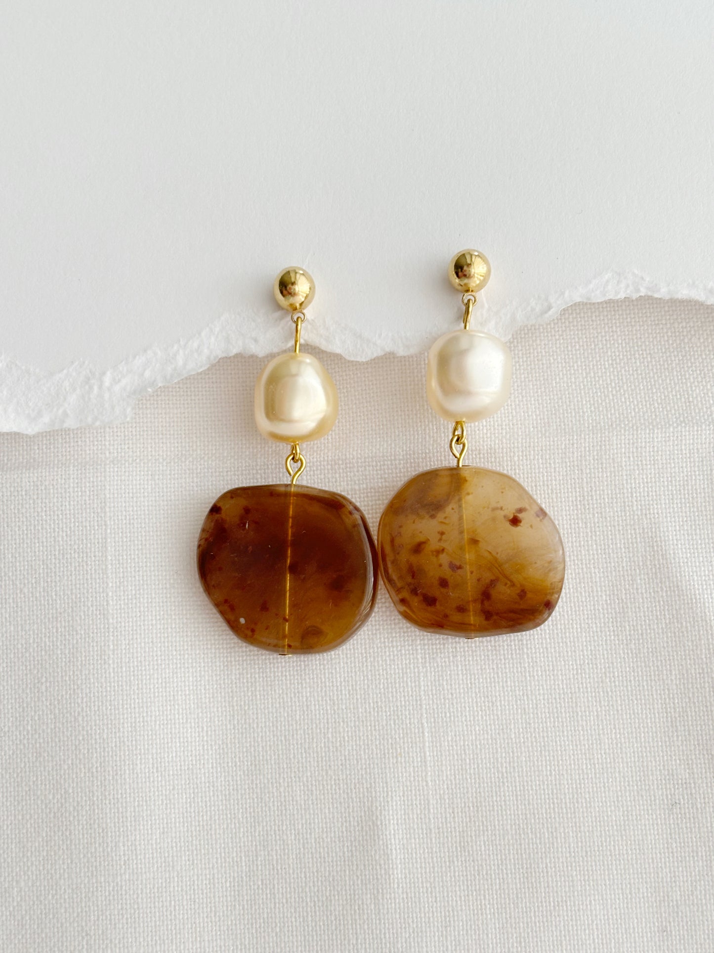 Brown Pearl Earrings