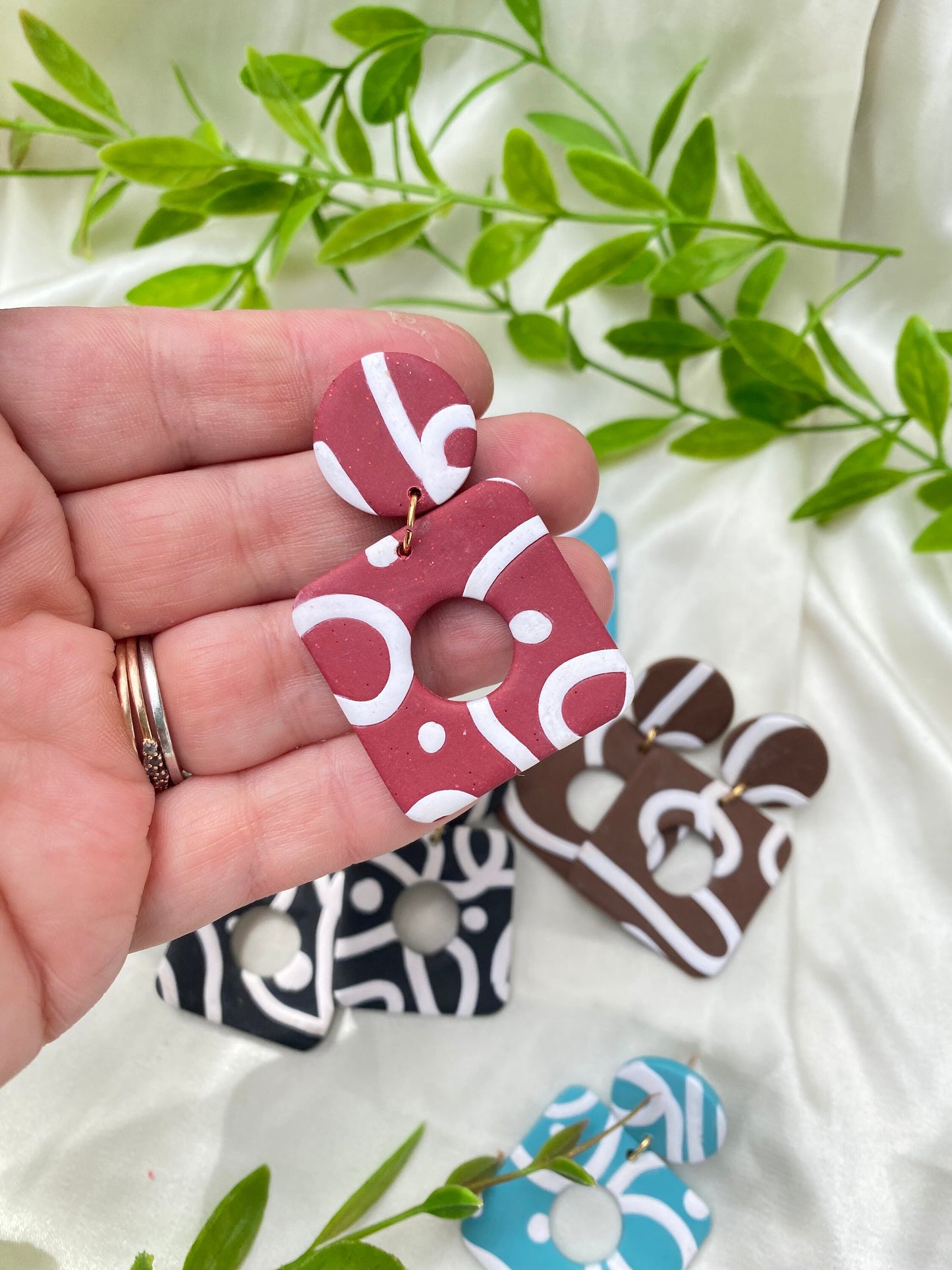 Squiggle Square Earrings