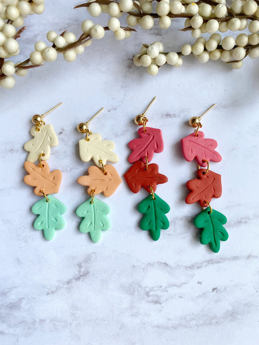 Fall Leaf Polymer Clay Earrings