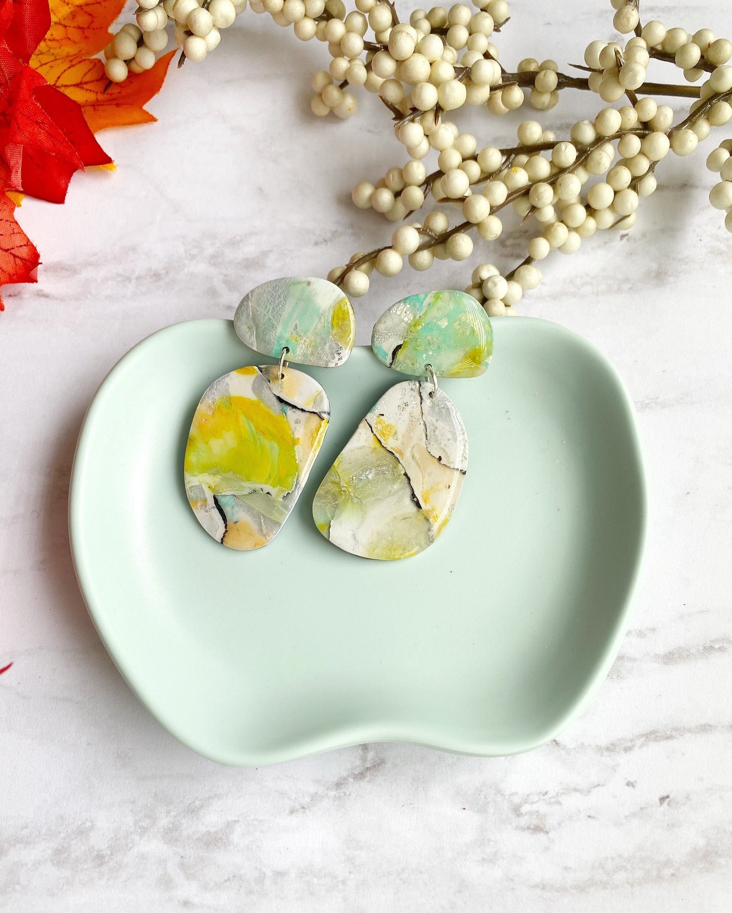 Watercolor Oval Earrings