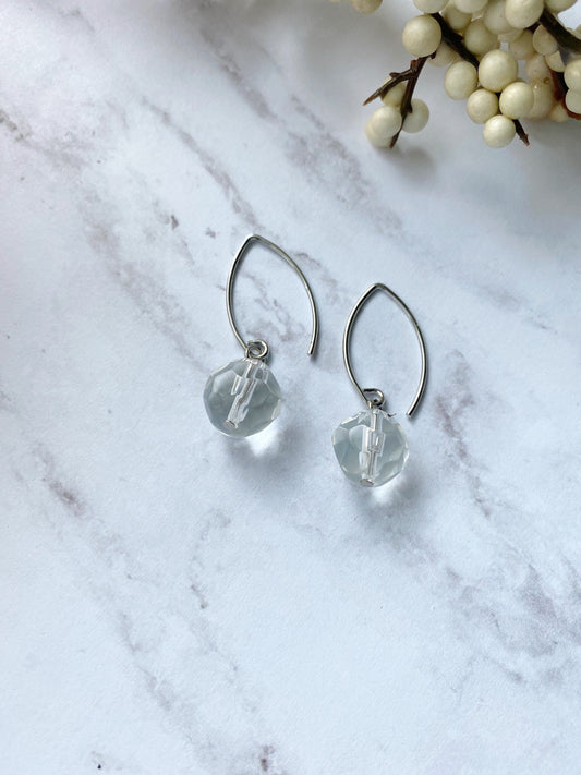 Clear Bead Dangle Earrings