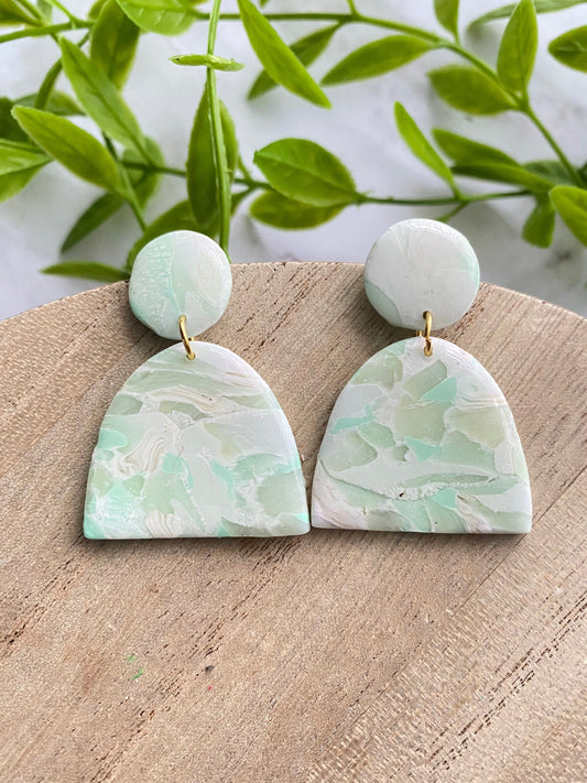 Mint Green Faux Stone Earrings