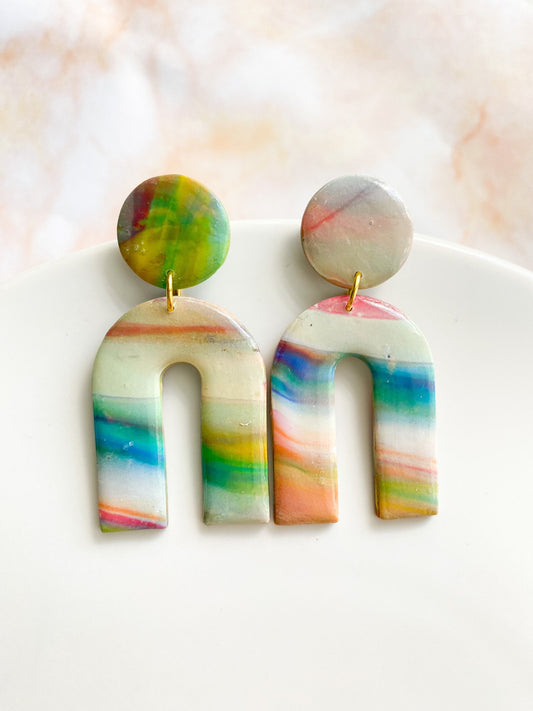 Colorful Marble Arch Earrings