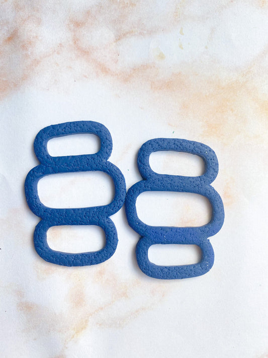 Large Navy Blue Statement Stud Earrings