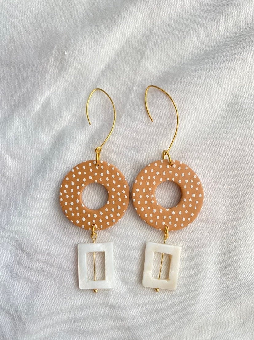 Orange Circle Earrings