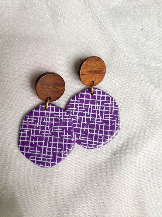 Purple Hexagon Earrings