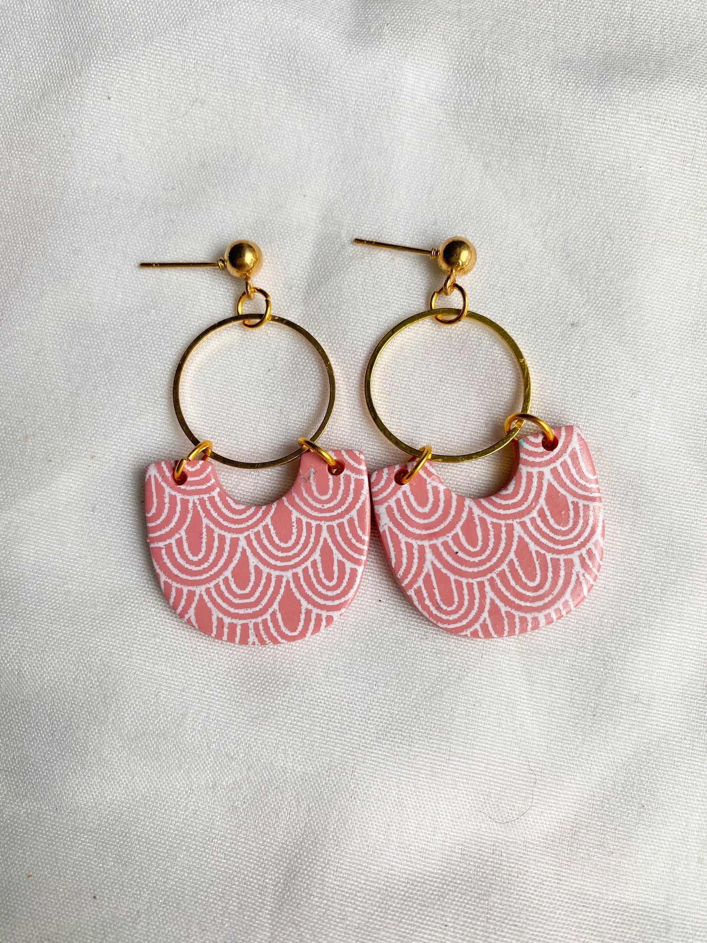 Pink Circle Earrings