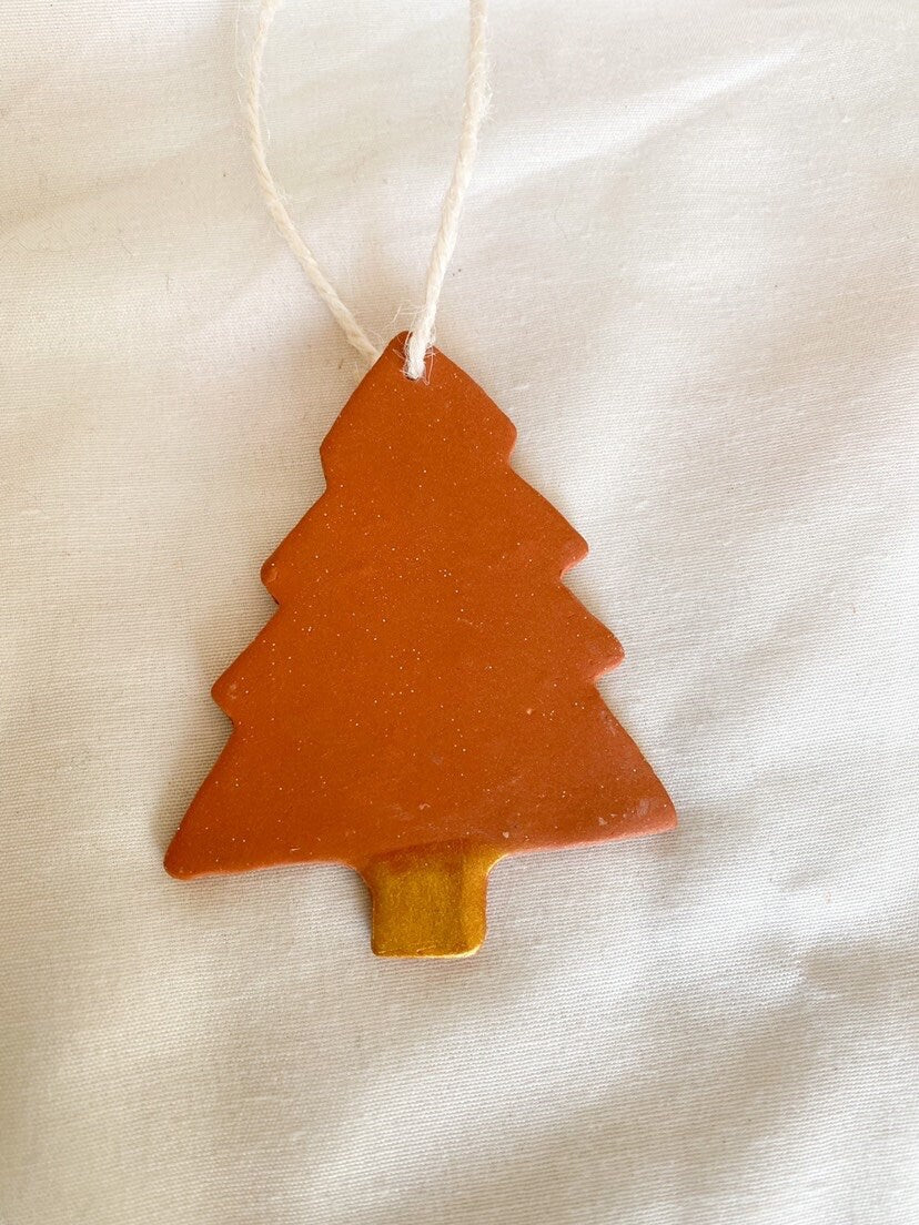 Terra Cotta Christmas Tree Ornaments