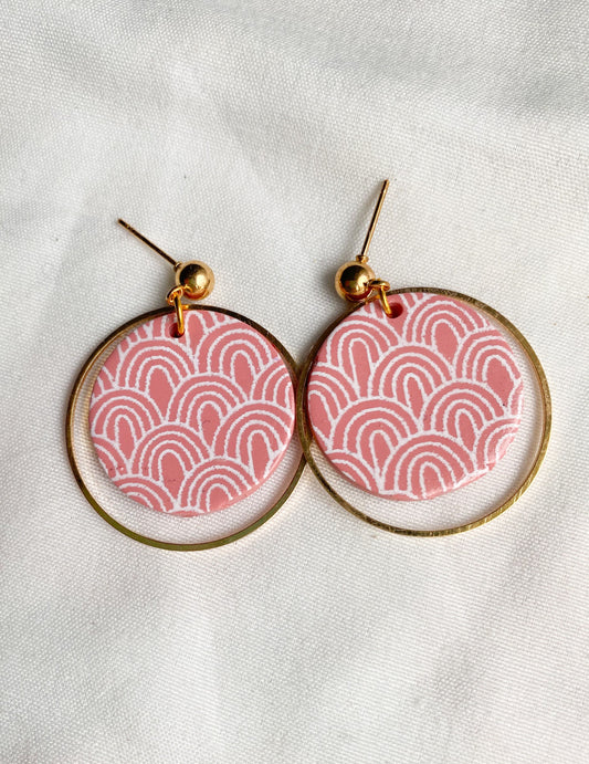 Pink Circle Earrings