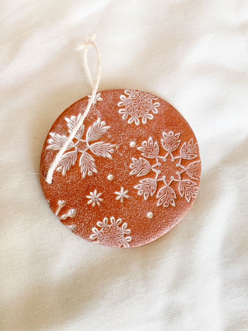 Terra Cotta Christmas Tree Ornaments