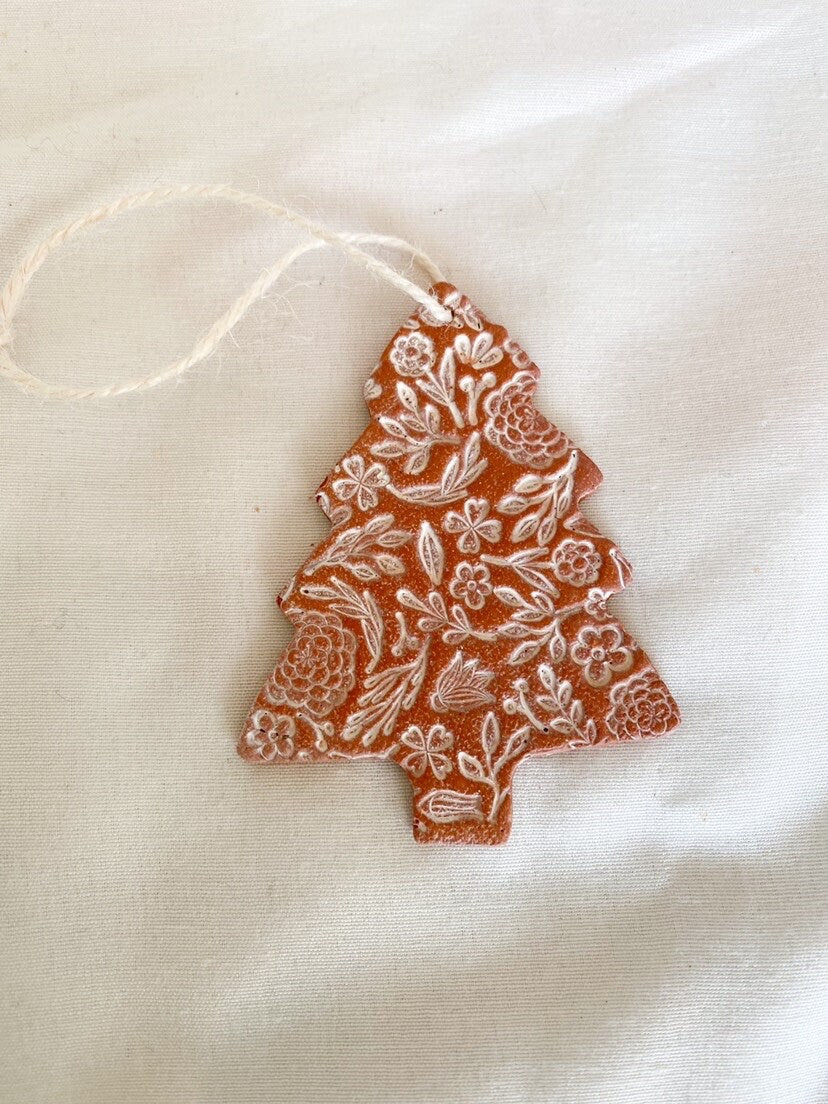 Terra Cotta Christmas Tree Ornaments