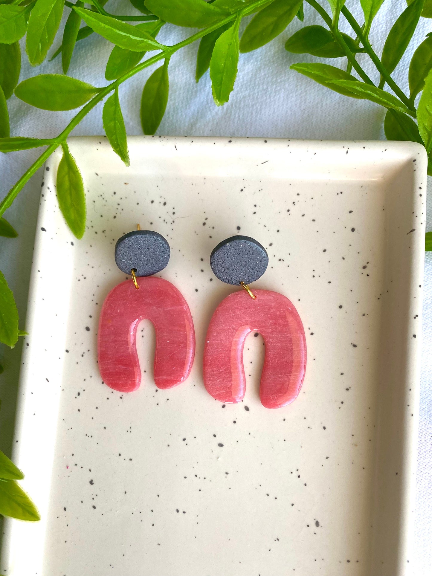 Pink Arch Earrings