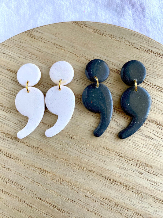 Semi-Colon Earrings