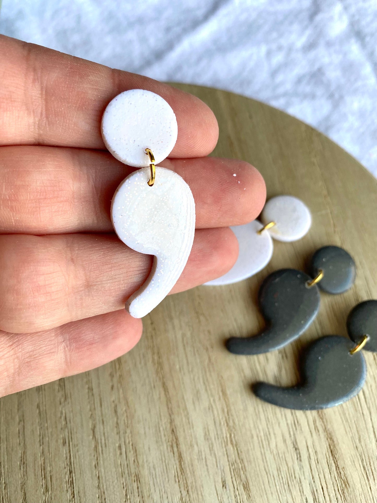 Semi-Colon Earrings