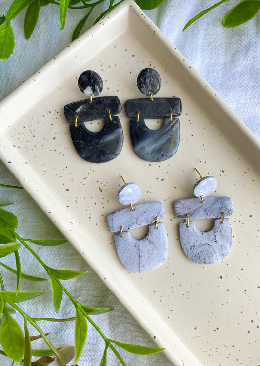 Geometric Marble Earrings