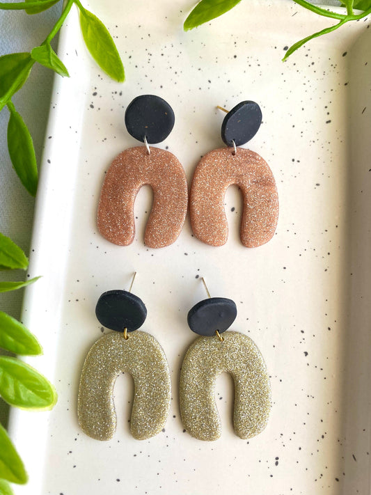 Glitter Arch Earrings