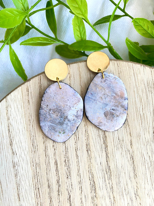 Gray Faux Stone Earrings