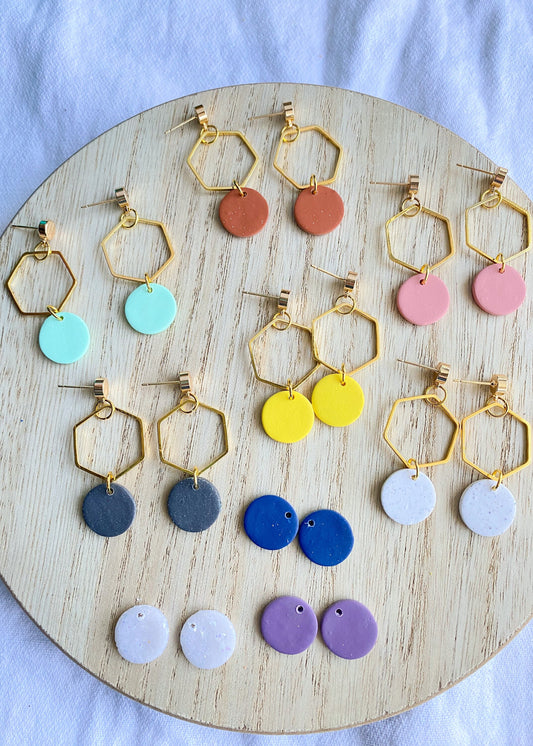 Hexagon Dot Earrings