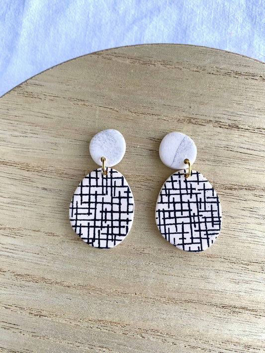 Tan Oval Earrings