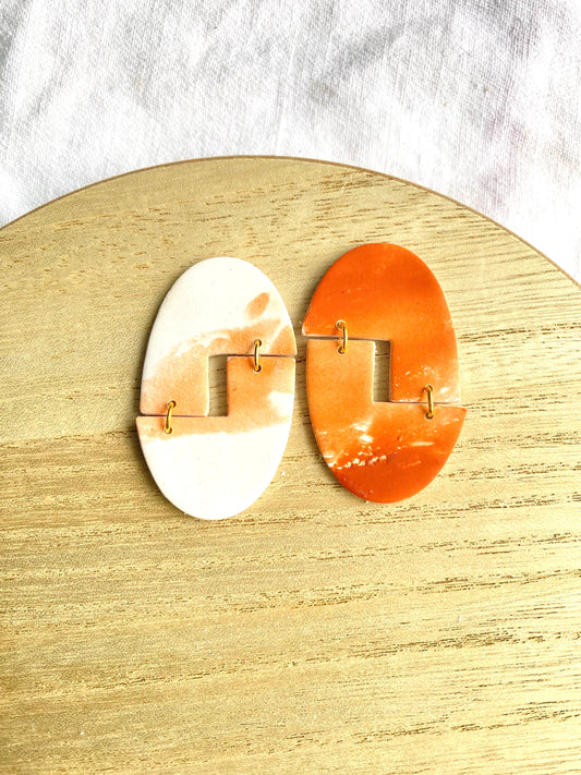 Terracotta Oval Studs