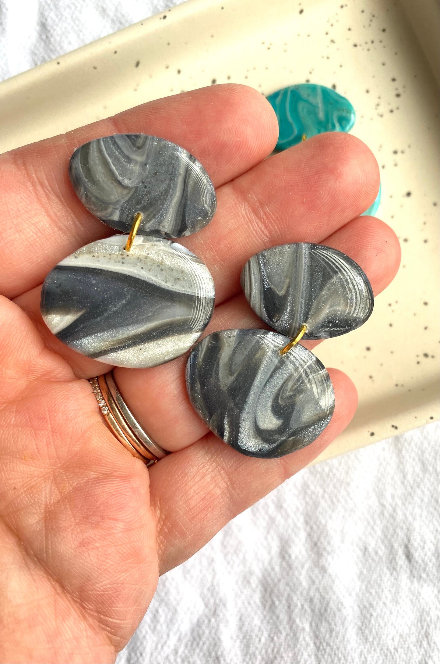 Oval Marble Dangles