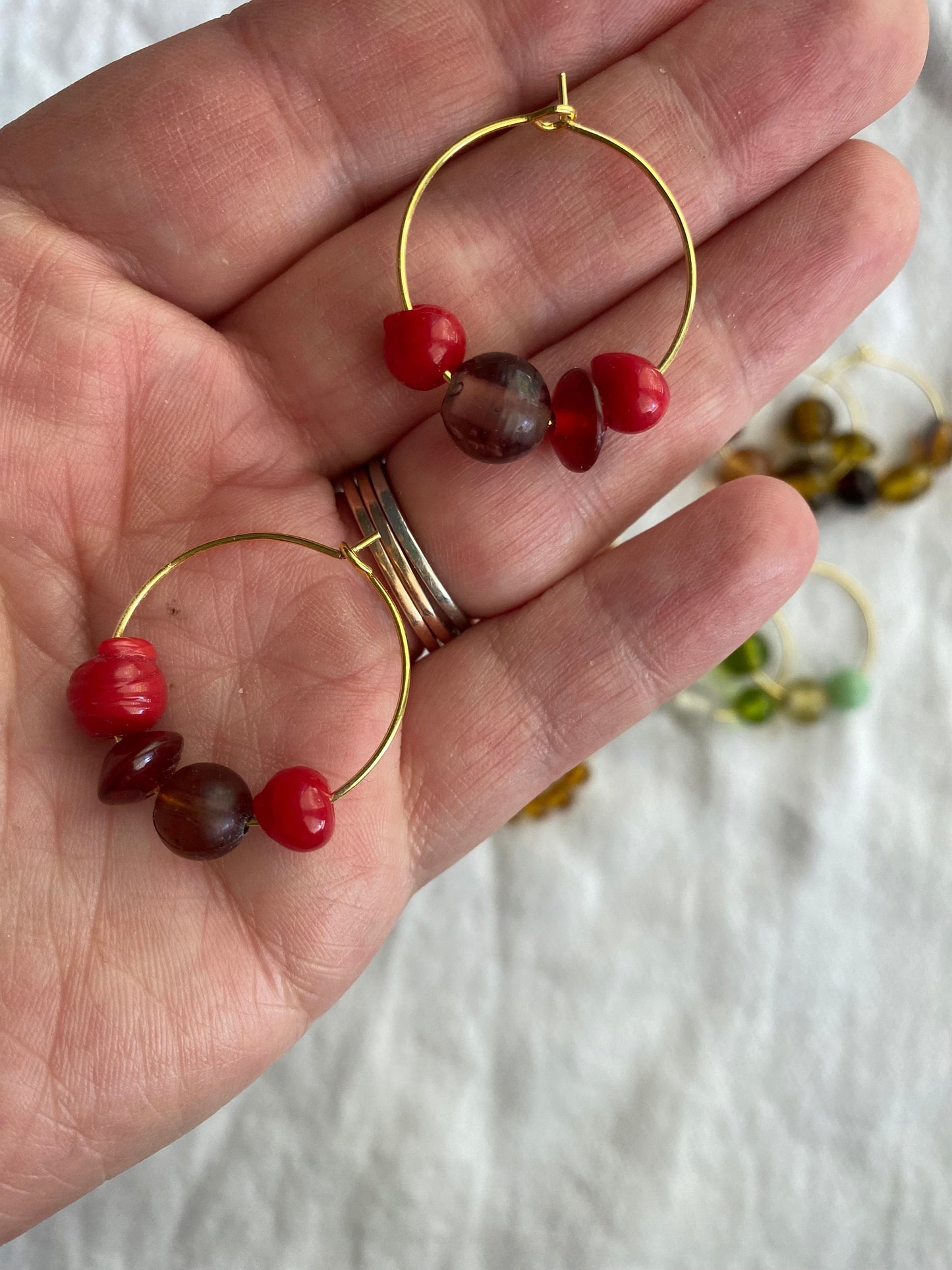 Vintage Bead Hoops