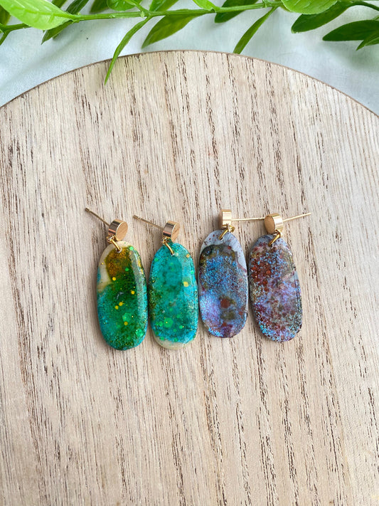 Glitter Oval Dangles