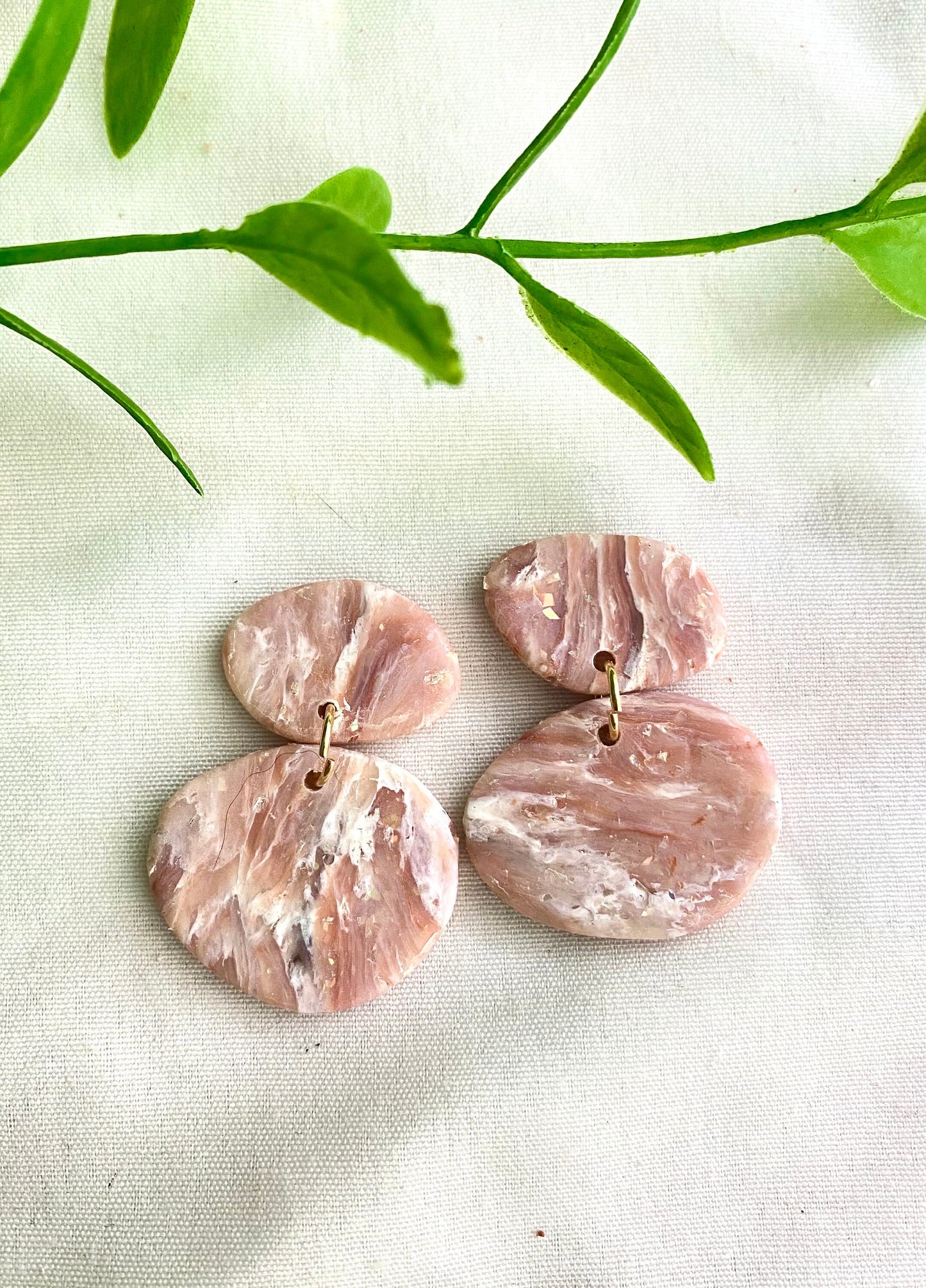 Terra Cotta Faux Stone Earrings